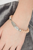 Paparazzi - Take Wing - Brown Feather Stretchy Bracelet