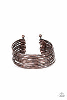 Paparazzi - Stacked Shimmer - Copper Cuff Bracelet