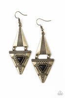El Paso Edge - Brass - Paparazzi Earrings #690 (D)