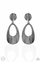 Printed Perfection - Black - Paparazzi Clip-on Earrings
