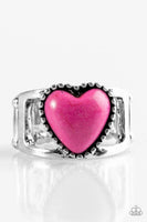 Paparazzi - Rule With Your Heart - Pink Heart Ring #3167