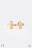 Paparazzi - Couture Crossover - Gold Clip-On Earrings