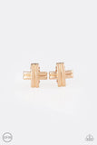 Paparazzi - Couture Crossover - Gold Clip-On Earrings
