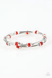 Into Infinity - Red - Paparazzi Coil Infinity Style Bracelet
