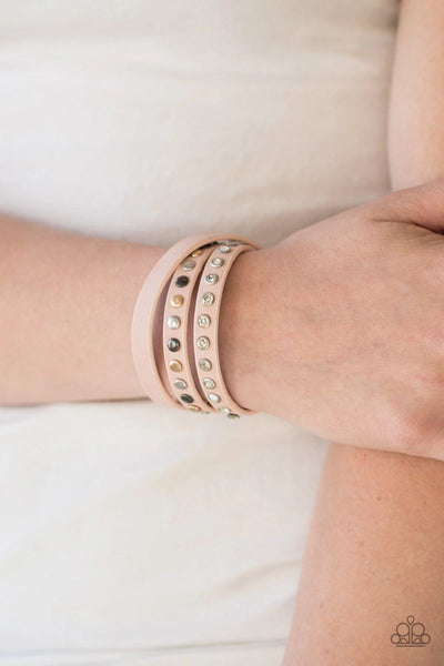 Catwalk Casual - Pink - Paparazzi Bracelet Snap Double Wrap