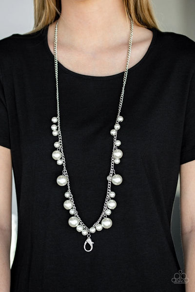 Paparazzi - Theres Always Room At The Top - White Necklace Lanyard