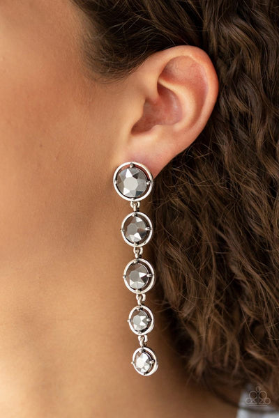 Drippin In Starlight - Silver - Paparazzi Earrings