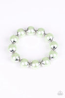 Paparazzi - One Woman Show-Stopper - Green Stretchy Bracelet #1711 (D)