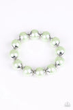 Paparazzi - One Woman Show-Stopper - Green Stretchy Bracelet #1711 (D)