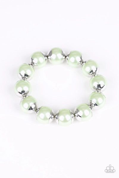 Paparazzi - One Woman Show-Stopper - Green Stretchy Bracelet #1711 (D)