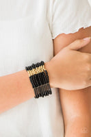 Rural Retreat - Gold - Paparazzi Stretchy Seed Beads Bracelet