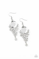 Elegantly Effervescent - White - Paparazzi Earrings #4448 (D)