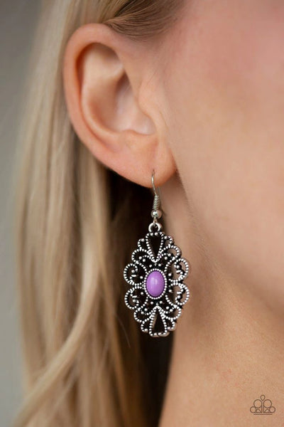 Over The Pop - Purple - Paparazzi Earrings