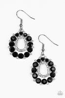 Paparazzi - Struck By Sparkle - Black Earrings #1692 (D)