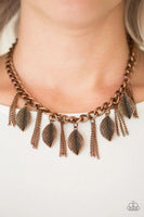 Serenely Sequoia - Copper - Paparazzi Leaves Necklace