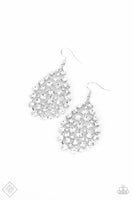 Paparazzi - Start With A Bang - White Earrings