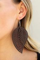 Amazon Zen - Brown - Paparazzi Wood Earrings