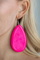 Beach Bride - Pink - Paparazzi Wood Earrings