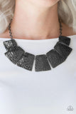 Paparazzi - Here Comes The Huntress" - Black Gunmetal Necklace #3248 (D)