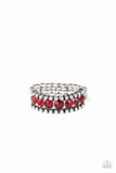 Crank It Up - Red - Paparazzi Ring