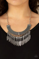 Paparazzi - Fierce in Feathers - Silver Necklace