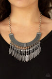 Paparazzi - Fierce in Feathers - Silver Necklace