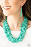 Paparazzi - The Show Must CONGO On! - Blue Seed Bead Necklace