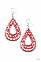 Drop Anchor - Red - Paparazzi Earrings