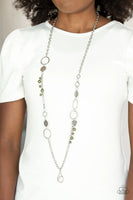 Unapologetic Flirt - Green - Paparazzi Lanyard Heart Charm Necklace