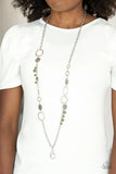 Unapologetic Flirt - Green - Paparazzi Lanyard Heart Charm Necklace
