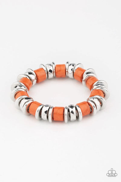 Paparazzi - Sonoran Stonehenge - Orange Stretchy Bracelet #2976