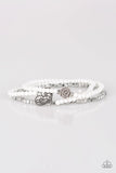 Paparazzi - Lovers Loot - White Heart Stretchy Bracelet #390 (D)