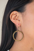 Spark Their Attention - Brass - Paparazzi Earrings #652 (D)