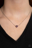 Hit Em Where It HEARTS - Purple - Paparazzi Heart Necklace