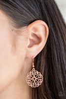 Feeling Frilly - Copper - Paparazzi Earrings #2459 (D)