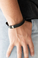 What Happens On The Road - Black Snap Urban Leather Bracelet