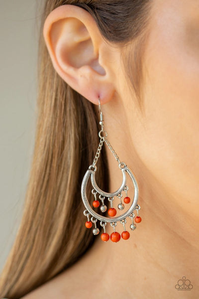 Paparazzi - Free-Spirited Spirit - Orange Earrings #2027 (D)