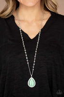Fashion Flaunt - Green - Paparazzi Cat's Eye Stone Necklace Life of the Party