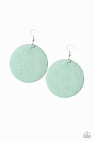 Paparazzi "Trend Friends" - Green Leather Earrings