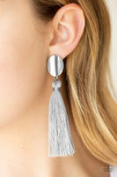 Paparazzi - Va Va PLUME - Silver Tassel Earrings