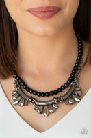 Bow Before The Queen - Black - Paparazzi Necklace