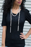 SCARFed for Attention - Silver - Paparazzi Blockbuster Necklace