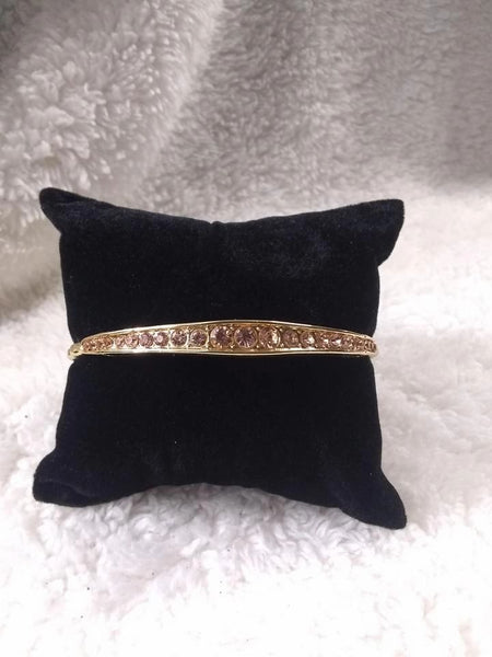 Just Sparkle and Wave - Gold - Paparazzi Bangle Bracelet #4430