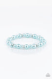 Paparazzi - Powder and Pearls - Blue Stretchy Bracelet #4029