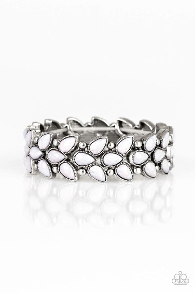 Vintage Venture - Silver - Paparazzi Stretchy Bracelet
