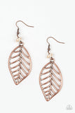 BOUGH Out - Copper - Paparazzi Leaf Earrings