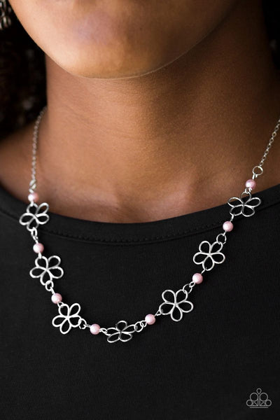 Paparazzi - Always Abloom - Pink Flower Necklace #540