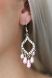 Paparazzi - Divinely Diamond - Pink Earrings #1411 (D)