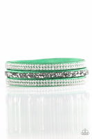 Mega Glam - Green - Paparazzi Snap Bracelet #3435 (D)