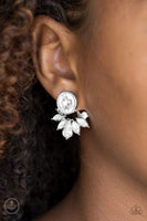 Radically Royal - White - Paparazzi Double Post Earrings #1231